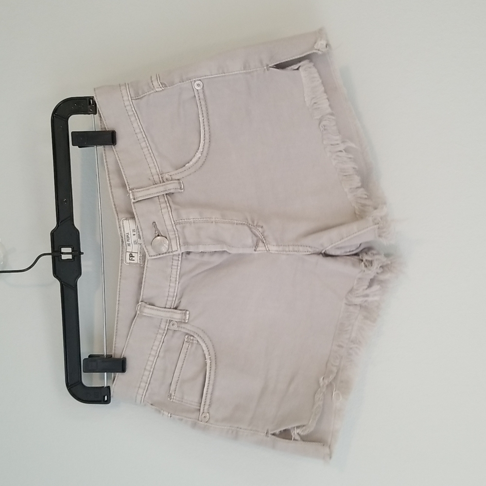 Free People Frayed Cut off grey gray denim shorts sz 25 soft